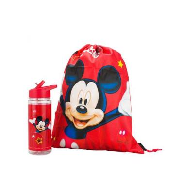 Imagem de Garrafa Mickey 450ml Mochila Tipo Saco 30x43cm - Disney