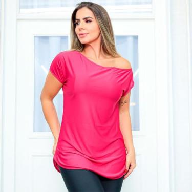 Imagem de Blusa Fitness Feminina Dry Fit Ombro Só Seca Rápido para Academia e Ex