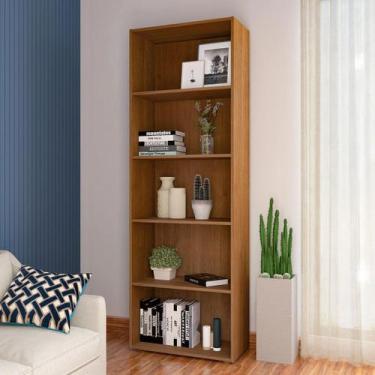 Imagem de Estante para Livros Multy 4 Prateleiras Cinamomo - Pnr Móveis, Marrom,