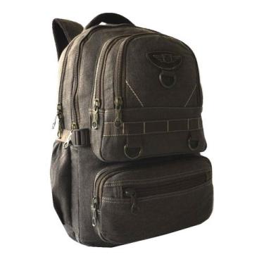 Imagem de Mochila Escolar Lona Jeans Moda Casual Trabalho Dia Dia Masculina Femi