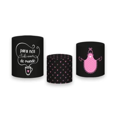 Imagem de Trio de Capas de Cilindro -  Chá de Cozinha ChalkBoard Rosa 012 - Via 