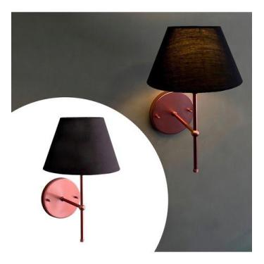 Imagem de Luminaria de Parede Cabiceira Cama em Aluminio + Cúpula Tecido algodão