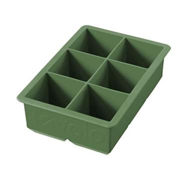 Imagem de Tovolo Bandeja grande para freezer de molde de gelo King Craft com cubos de 5 cm para uísque, bebidas alcoólicas e bebidas alcoólicas, silicone livre de BPA, 1 EA, Pesto