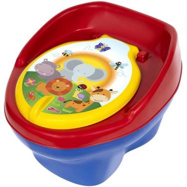 Imagem de Troninho Pinico Comum Infantil Bichinhos Azul Bic e Vermelho - Styll