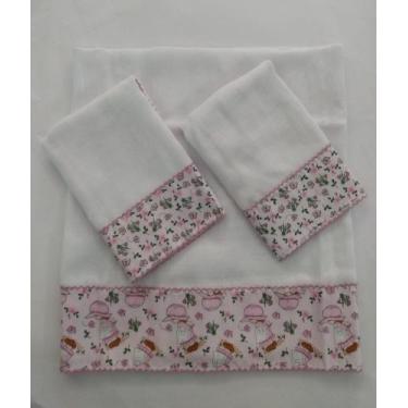 Imagem de Kit De Fralda Para Bebês - Menina /Menino - 1 Fralda De Ombro - 2 Fral