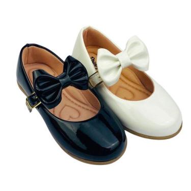 Imagem de Kit Com 2 Pares Sapatilha Infantil Menina Boneca Verniz Confortável SP