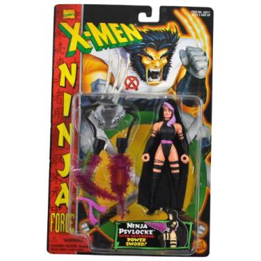 Imagem de Marvel Comics Year 1996 X-Men Ninja Force Series 5-1/2 Inch Tall Action Figure - Ninja PSYLOCKE with Removable Cape and Extending Power Sword