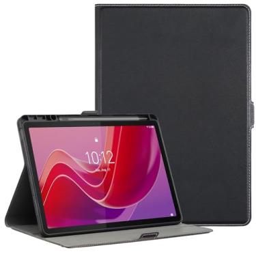 Imagem de Derwere Capa para Lenovo Tab M11 com suporte para caneta, capa magnética ultrafina para tablet Lenovo Tab K11 LTE infantil, preta
