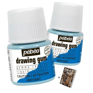 Imagem de Pebeo – Pacote com 2 pacotes de 45 ml Líquido de Látex para Máscara Fácil e Descasque em Mídia Mista, Pintura de Arte Moderna, Desenho Profissional, Guache, Projetos de Pintura em Aquarela com E-book