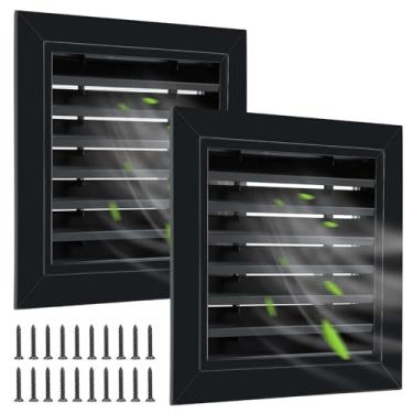 Imagem de Gisafai 2 peças de ventilação de parede de liga de alumínio de 30,5 cm x 30,5 cm, ventilação do sótão com tela de retorno de ar com parafusos, para portas exteriores de ventilação parede casa (preto)