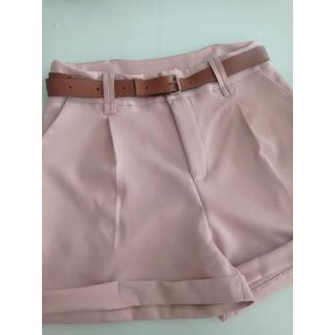 Imagem de Short Alfaiataria feminino cintura alta com cinto marrom - Anna Chic M
