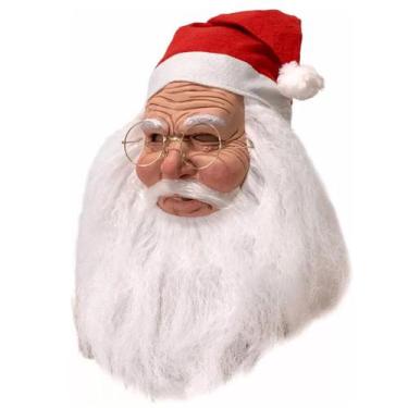 Imagem de Mascara de Papai Noel Realista Fantasia Natal Natalino Latex Barba Ocu