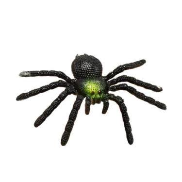 Imagem de Aranha Tarântula Preta e Verde de Borracha - Extra Festas
