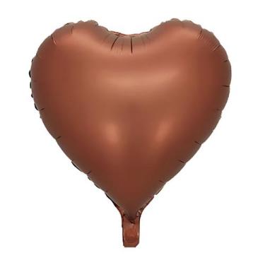 Imagem de Balão Metalizado Coração Fosco - 17 Polegadas - Extra Festas, Marrom