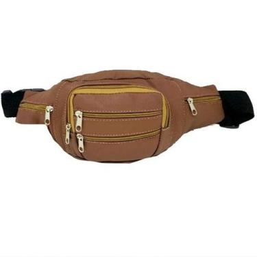 Imagem de Pochete Masculina De Couro Legítimo SO-7Z - PLAT1, Marrom