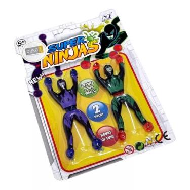 Imagem de 2 Bonecos Super Ninja Brinquedo Gruda na Parede ou Vidro - ELETRONICA 