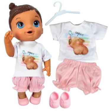 Imagem de Kit roupa boneca para baby alive - capivara - 4 pçs - CASINHA 4