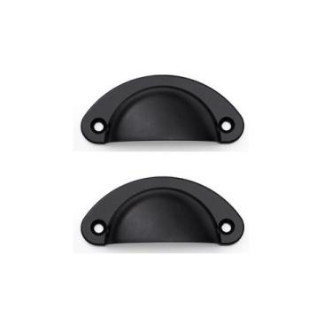 Imagem de 2 Puxador Concha Colonial Preto Para Gavetas. Armário Móveis - Compras