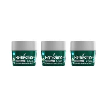 Imagem de Desodorante Creme Herbissimo 55 G Action - Kit C/3Un - Herbíssimo