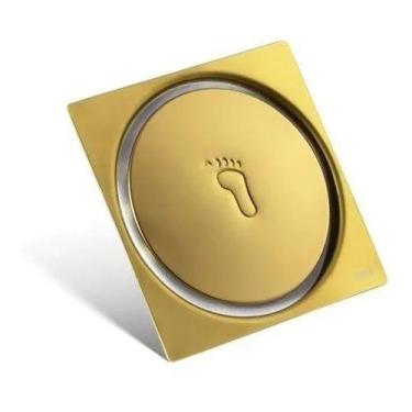 Imagem de Ralo Inteligente P/piso Em Inox Click 15cm Dourado Brilhante - Sollux