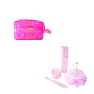 Imagem de Kit viagem nécessaire de plástico candy bag com 4 peças - Amigold, Pin