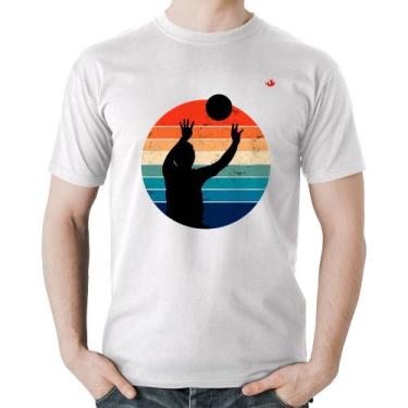 Imagem de Camiseta Algodão Vôlei Vintage Sunset - Foca na Moda, Branco, GG
