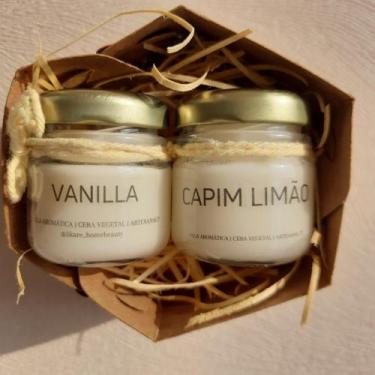 Imagem de Kit 2 Mini Vela Aromática Perfumada Vanilla Capim Limão 40g - Likare H