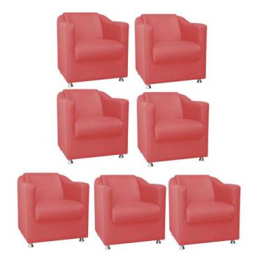 Imagem de Kit 07 Poltrona Cadeira Decorativa Tilla   Para Sala de Estar Recepção