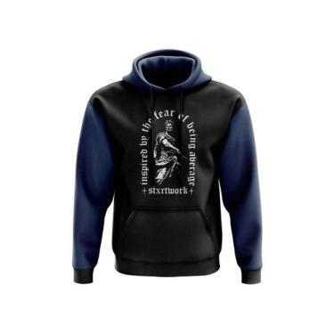 Imagem de Moletom Casaco Fear Aesthetic Blusa Canguru AL7 Store, Azul marinho, P