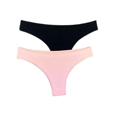 Imagem de Kit 2 Calcinhas Tanga Try Basics Algodão Cotton Básica Lisa Moda Linge