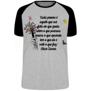 Imagem de Camiseta frase Chico Xavier Blusa Plus Size extra grande adulto ou inf