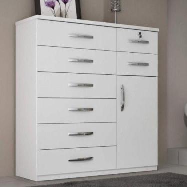 Imagem de Cômoda Com Chave 1 Porta 8 Gavetas Benetil Móveis