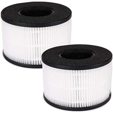 Imagem de Pacote com 2 filtros de ar BS-03 True HEPA compatível com purificador de ar PARTU BS-03 com sistema de filtragem 3 em 1, inclui pré-filtro, filtro HEPA verdadeiro, filtro de carvão ativado