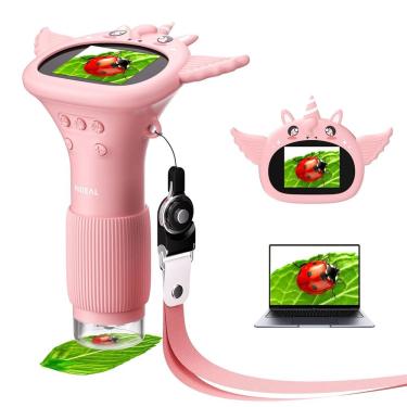 Imagem de Microscópio Hideal HP40 para crianças com pino de zoom portátil 100X-1000X