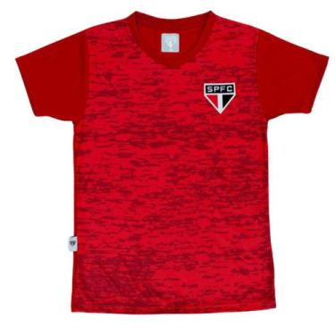 Imagem de Camiseta Infantil São Paulo Rajada Vermelha Oficial - Revedor, Tam 6