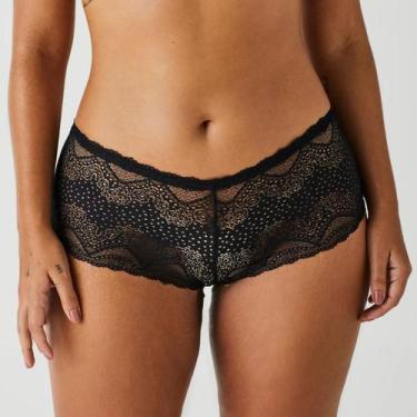 Imagem de Calcinha de Renda Caleçon Cintura Média Lovely Liz 50550, M, Preto