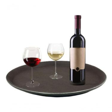 Imagem de Bandeja Redonda Antiderrapante Garçom Restaurante Bar 40cm