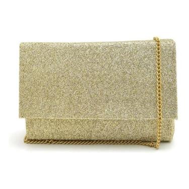 Imagem de Bolsa Feminina Festa Balada Para Celular Documentos - Shelle, Dourado 