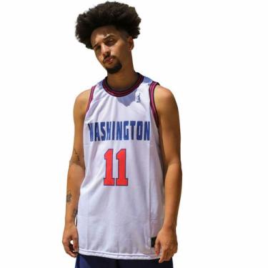 Imagem de Regata Basquete Masculina M10 Washington 11 Fire, Branco, GG
