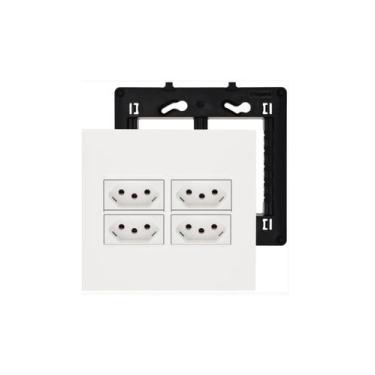 Imagem de Kit Conjunto 4x4 Tomada Quadrupla 10A Pial Plus+(mais) - legrand