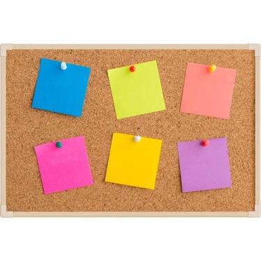 Imagem de Quadro aviso moldura madeira cortica aparente neo 70x50cm stalo