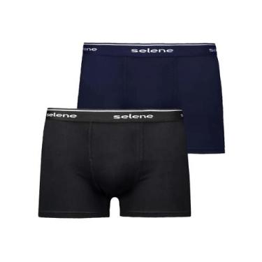 Imagem de Kit 2 Cuecas Selene Boxer 95% algodao 11450 Preto/Marinho, EG, Preto, 
