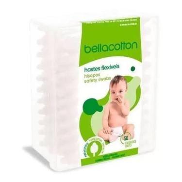 Imagem de Cotonete Para Bebê Bellacotton hastes flexiveis Higiene - 50 Unidades