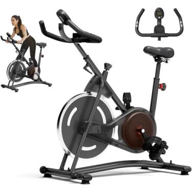 Imagem de NAYSAYE Bicicleta ergométrica, bicicletas estacionárias ajustáveis com suporte para smartphone, bicicleta ergométrica profissional com visor digital de pulso para casa e escritório