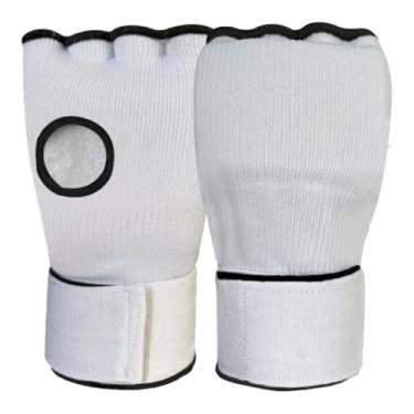 Imagem de Deevoka Gel boxe mão envolve luvas internas com alça de pulso longa ajustável sob luvas proteção para treinamento de perfuração taekwondo, Branco
