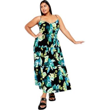 Imagem de City Chic Estampa feminina Maxi Oasis, Tropical Oasis, 25 Plus Size