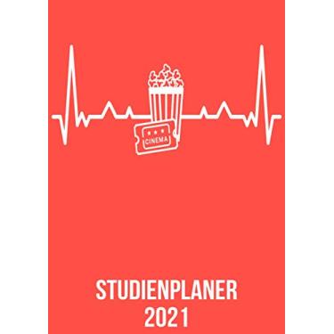 Imagem de Studienplaner 2021: Wochenplaner zum notieren, organisieren und planen DIN A4. Kalender/Terminkalender/Monats- / Tagesübersicht/Kontakt- / ... listen/Kino Liebhaber heartbeat herzschlag