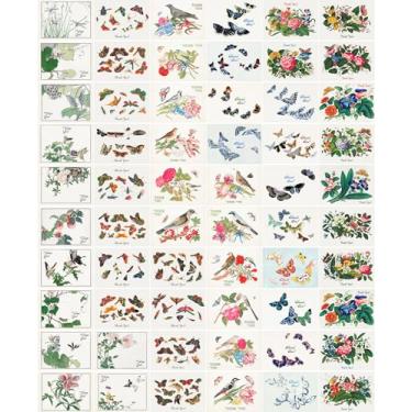 Imagem de PIXILUV Pacote com 60 pequenos cartões de agradecimento ~ Borboletas e flores: asas delicadas e esplendor floral em impressionantes ilustrações inspiradas na natureza