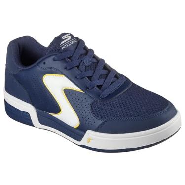 Imagem de Skechers Tênis masculino clássico Viper Court, Azul-marinho/amarelo, 43