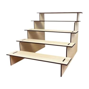 Imagem de Ioensy Prateleira riser de exibição de madeira, prateleira portátil, decoração, figuras de ação, expositor para joias, cosméticos, bonecas